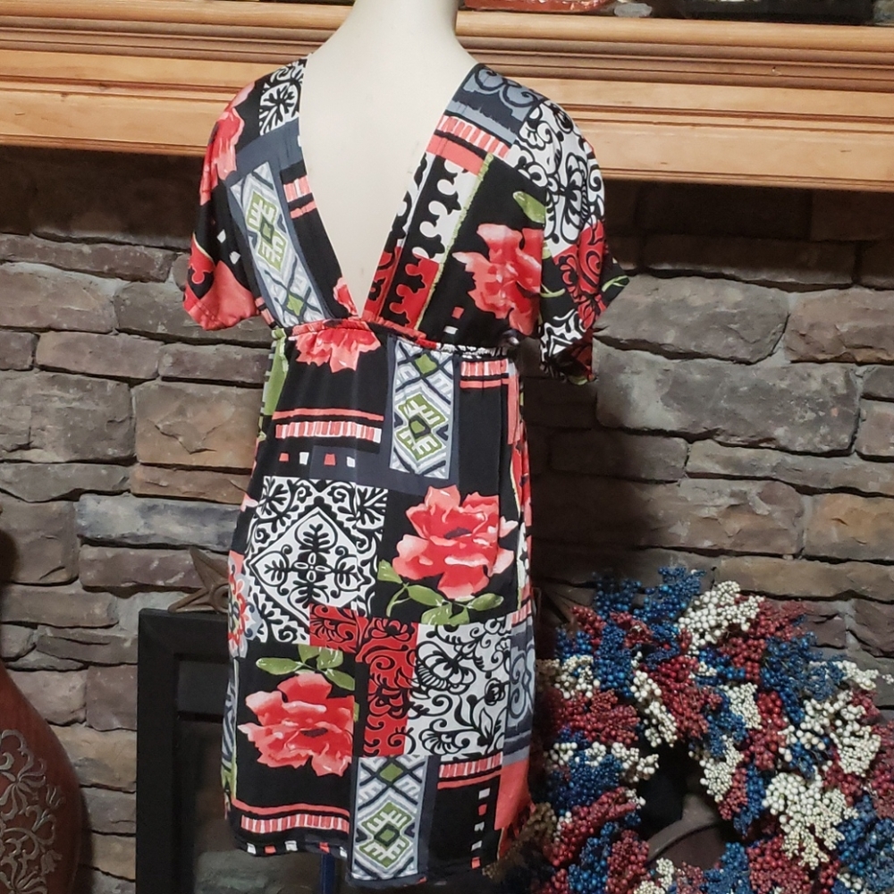 FLORAL MINI DRESS/TUNIC SZ S - Picture 5 of 7